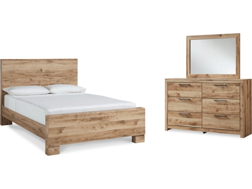 Hyanna Queen Panel Bed, Dresser and Mirror - main image