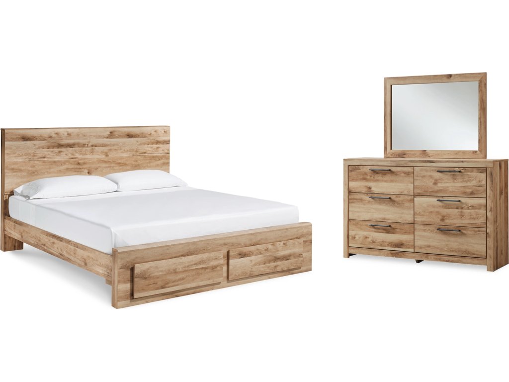 Hyanna King Panel Storage Bed, Dresser and Mirror - main image