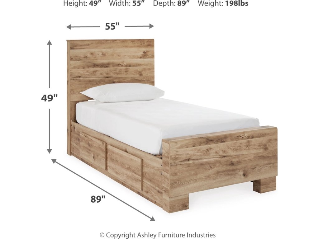 Hyanna Twin Panel Bed with 1 Side Storage, Dresser and Mirror - image 8