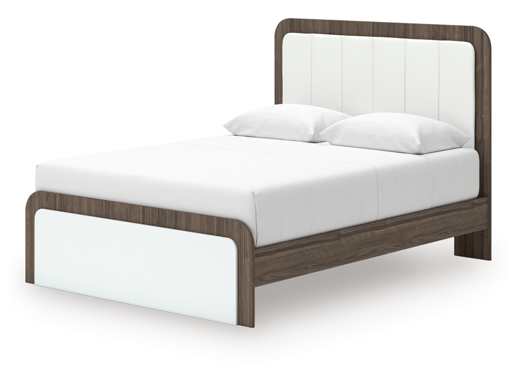Kendanport Queen Upholstered Platform Bed, Dresser and Mirror - image 14