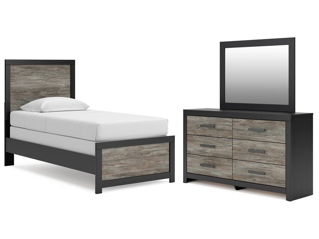Broachmyn Twin Panel Bed, Dresser and Mirror - main image