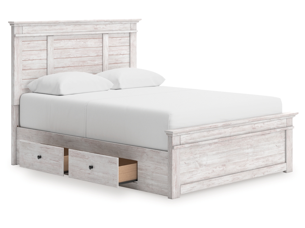 Makidern Queen Panel Bed with Storage, Dresser and Mirror - image 10