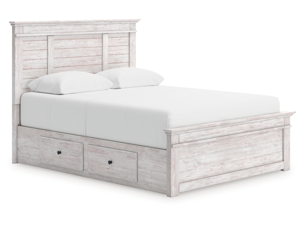Makidern Queen Panel Bed with Storage, Dresser and Mirror - image 9