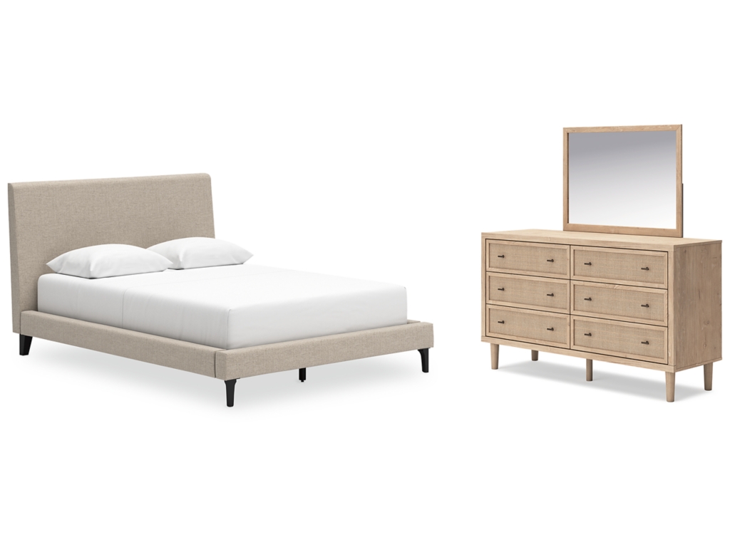 Cielden Queen Upholstered Bed, Dresser and Mirror - main image