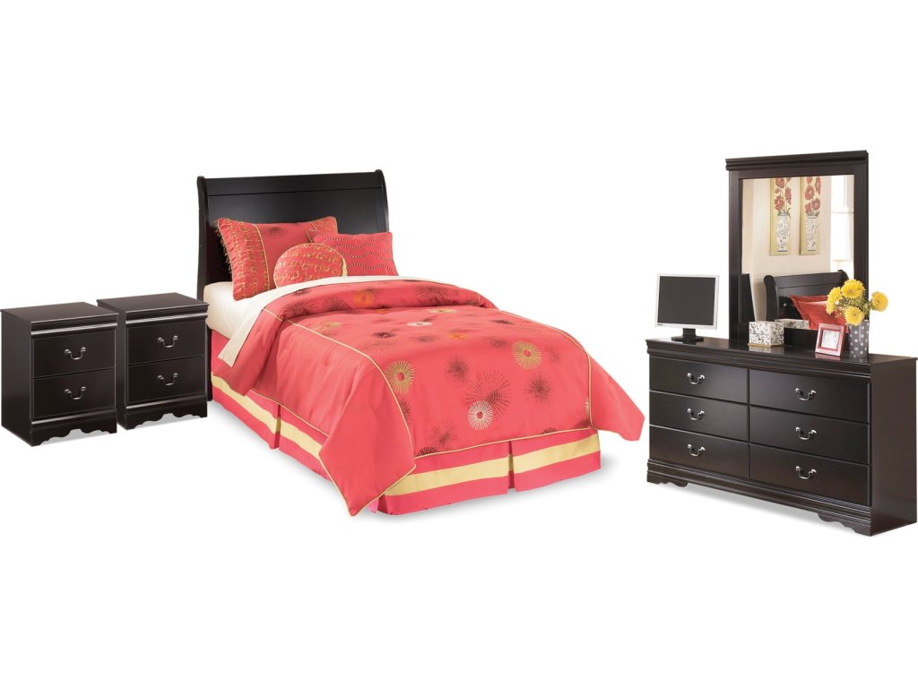 Huey Vineyard Twin Sleigh Headboard, Dresser, Mirror and 2 Nightstands - main image