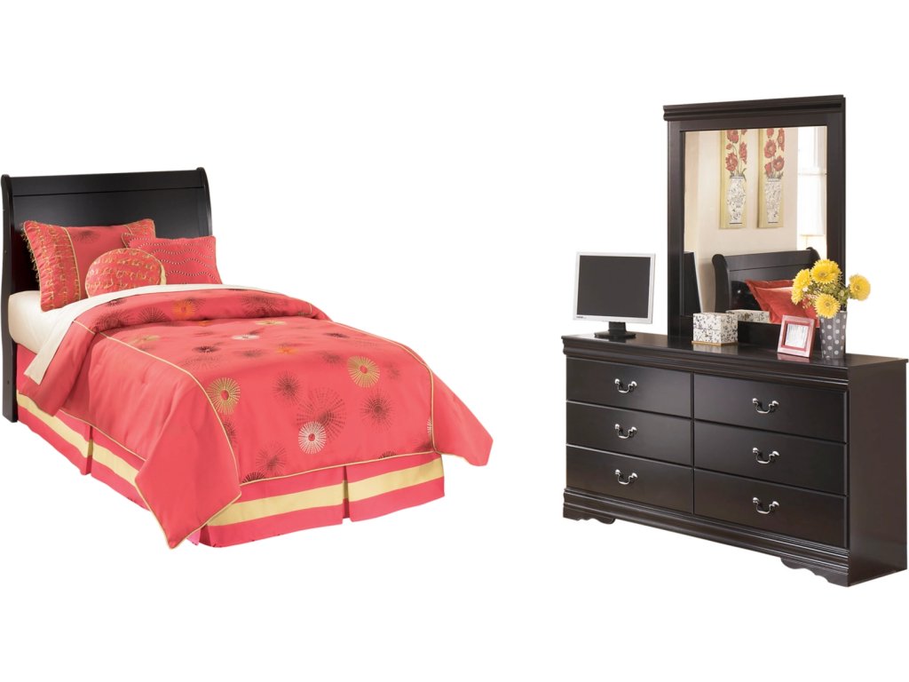 Huey Vineyard Twin Sleigh Headboard, Dresser and Mirror - main image