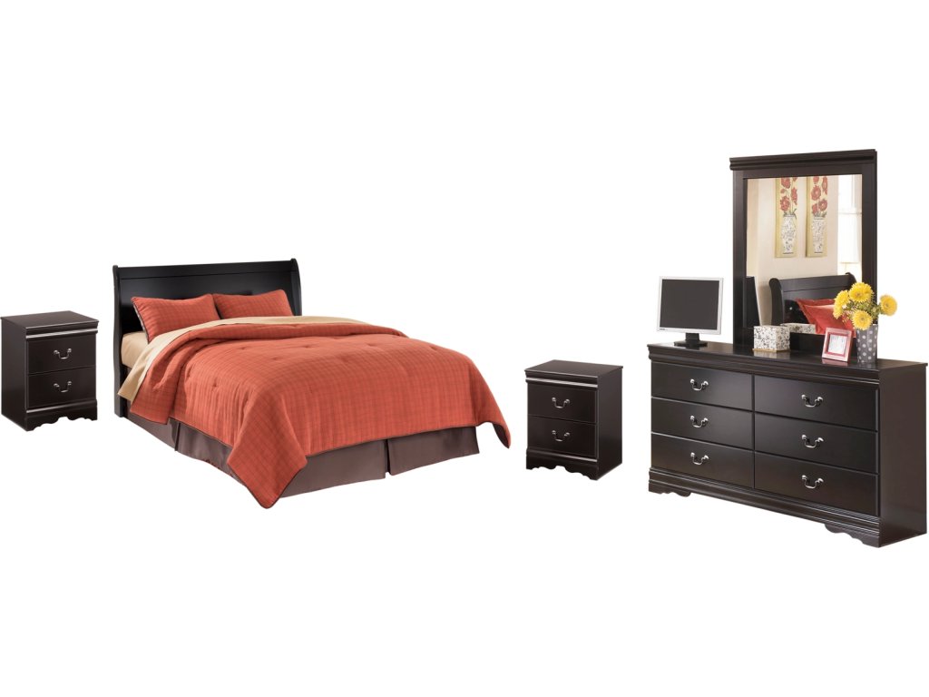 Huey Vineyard Queen Sleigh Headboard with Dresser, Mirror and 2 Nightstands - main image