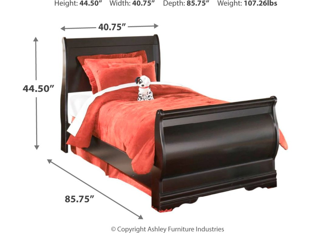 Huey Vineyard Twin Sleigh Bed with Dresser and Mirror - image 4