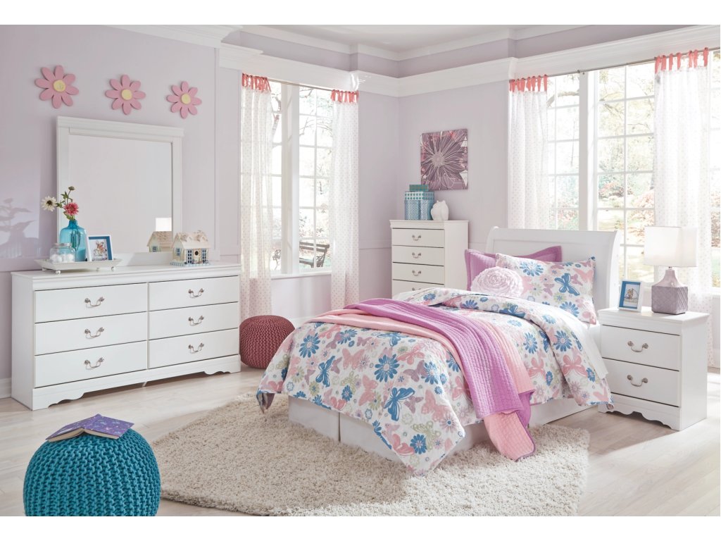 Anarasia Twin Sleigh Headboard, Dresser and Mirror - image 4