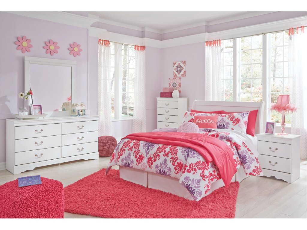 Anarasia Full Sleigh Headboard, Dresser and Mirror - image 3