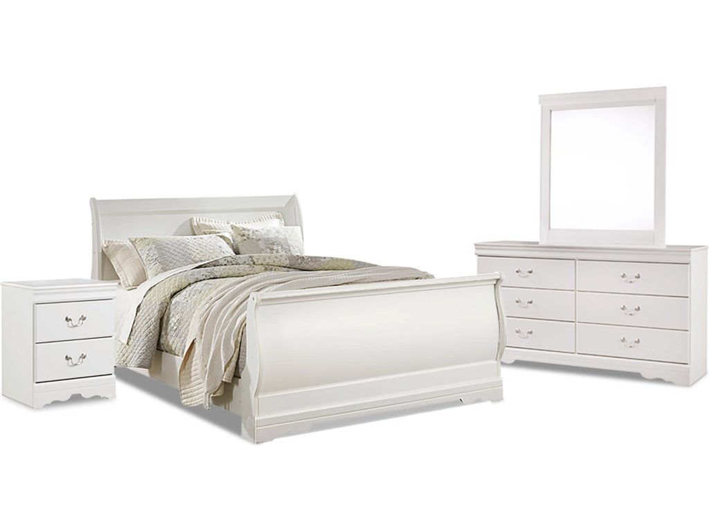 Anarasia Queen Sleigh Bed, Dresser, Mirror and Nightstand - main image