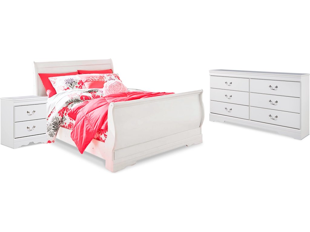 Anarasia Full Sleigh Bed, Dresser and Nightstand - main image
