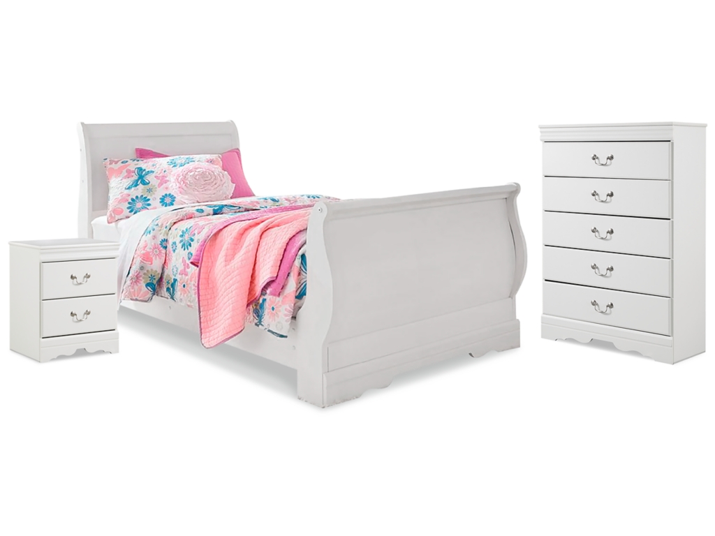 Anarasia Twin Sleigh Bed, Chest and Nightstand - main image