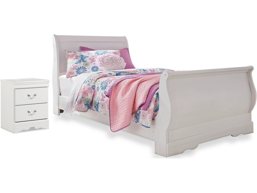 Anarasia Twin Sleigh Bed with Nightstand - main image