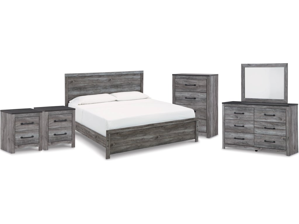 Bronyan King Panel Bed, Dresser, Mirror, Chest and 2 Nightstands - main image