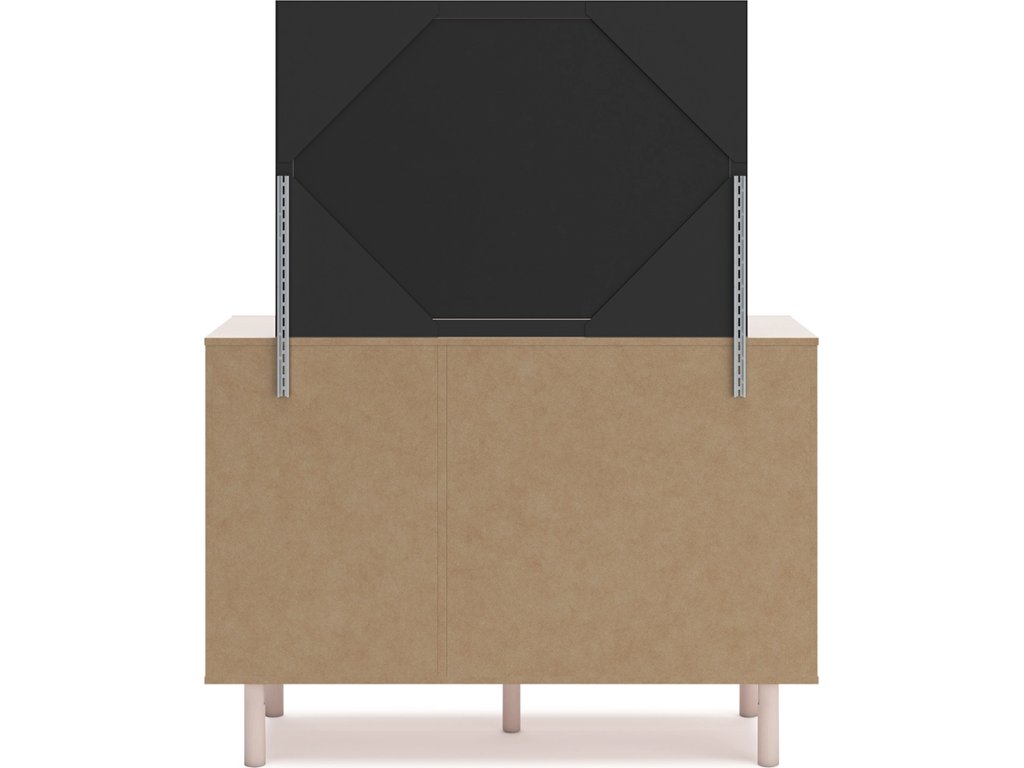 Wistenpine Twin Upholstered Panel Headboard, Dresser and Mirror - image 6