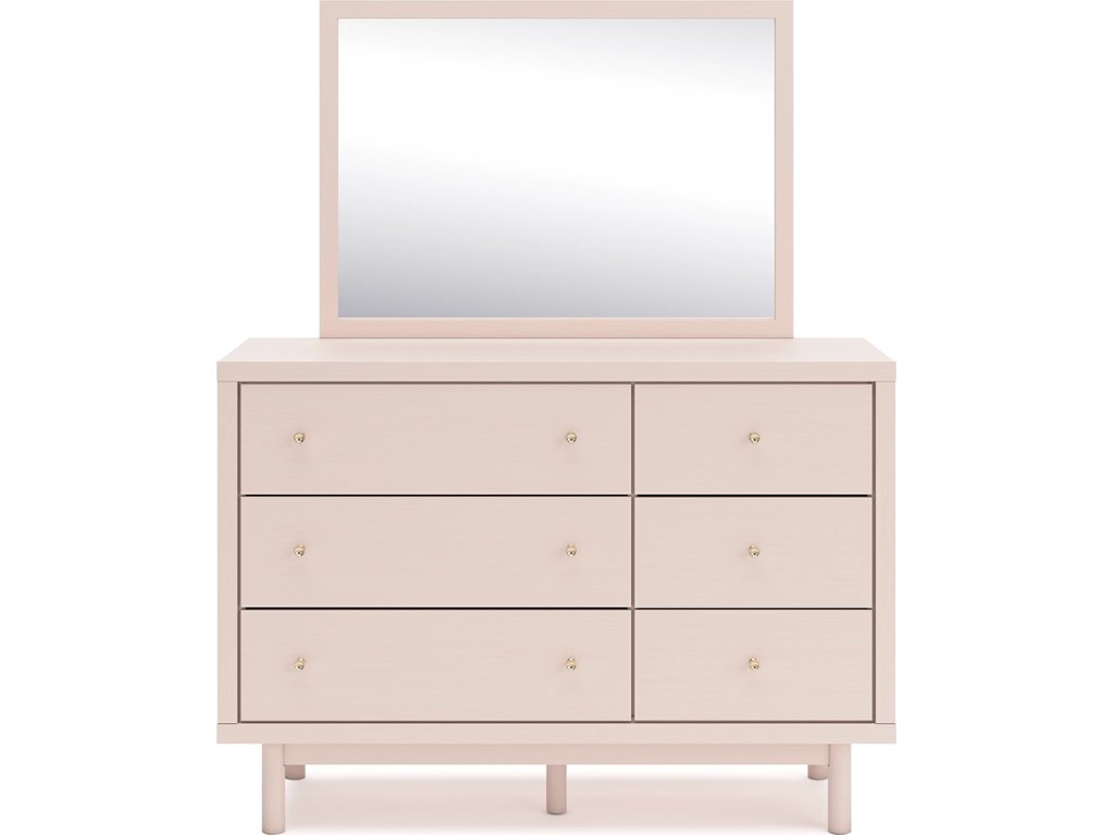 Wistenpine Twin Upholstered Panel Headboard, Dresser and Mirror - image 3