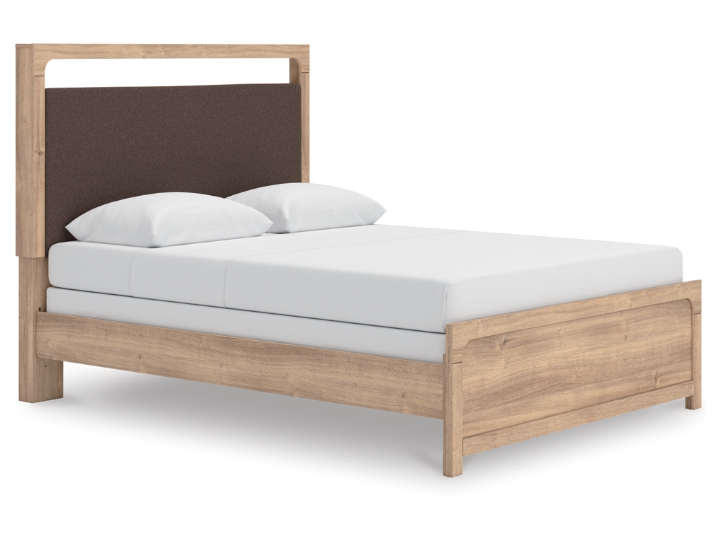 Kinlanni Queen Upholstered Panel Bed, Dresser and Mirror - image 9