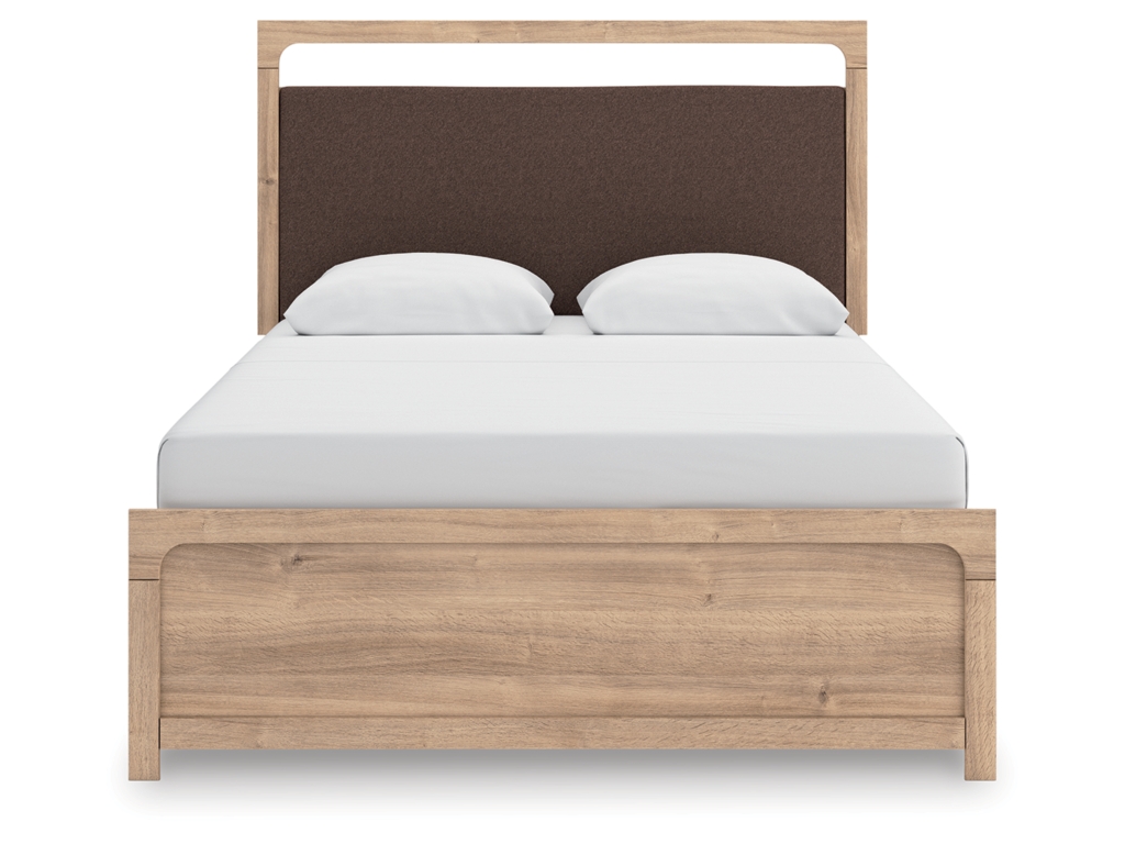 Kinlanni Queen Upholstered Panel Bed, Dresser and Mirror - image 8