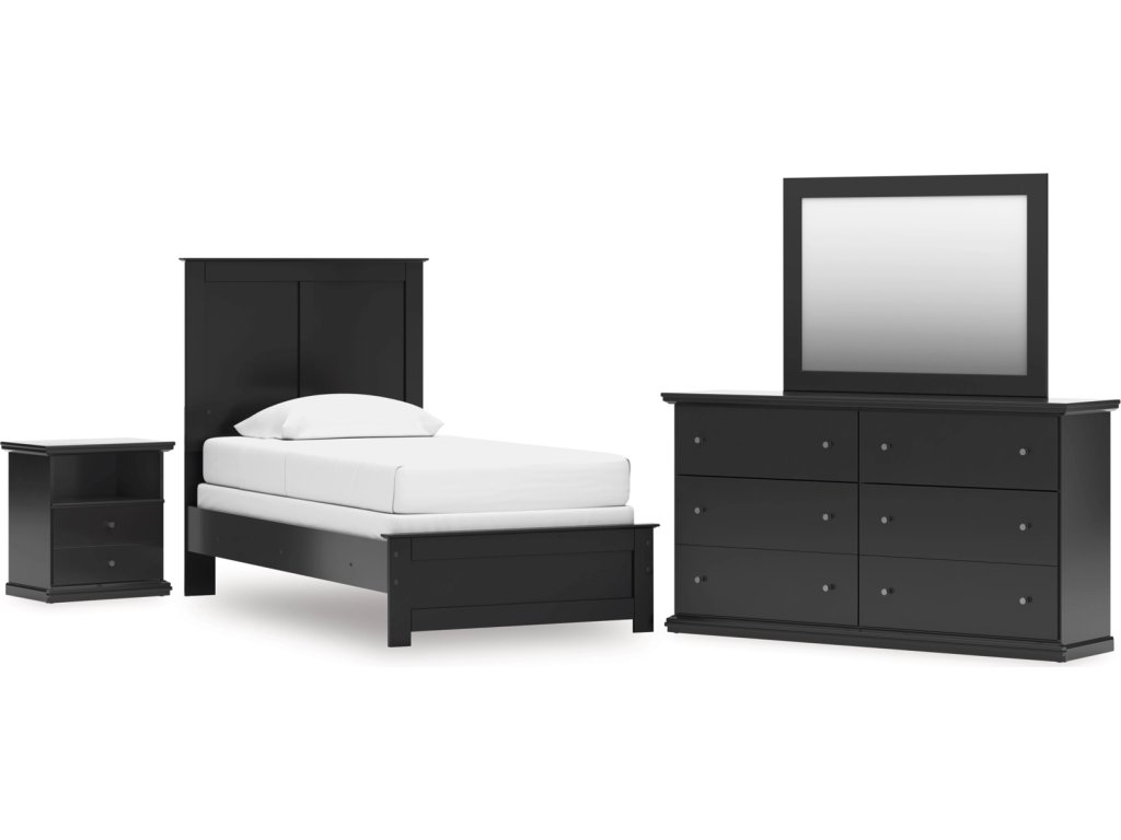 Maribel Twin Panel Bed, Dresser, Mirror and Nightstand - main image