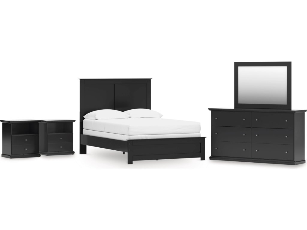 Maribel Full Panel Bed with Dresser, Mirror and 2 Nightstands - main image