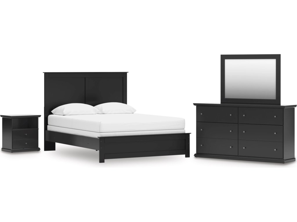 Maribel Queen Panel Bed with Dresser, Mirror and Nightstand - main image
