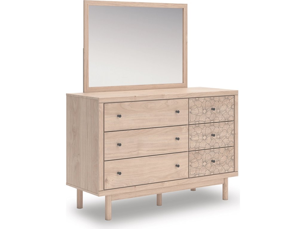 Arloster Twin Upholstered Panel Bed, Dresser and Mirror - image 2