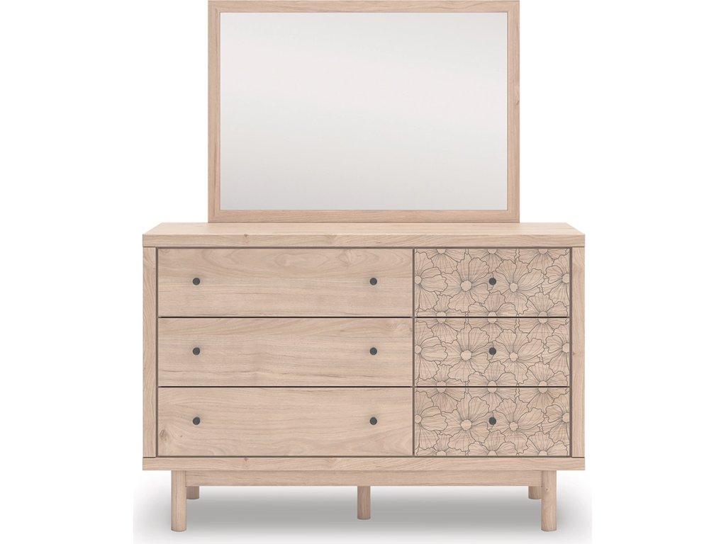 Arloster Twin Upholstered Panel Bed, Dresser and Mirror - image 1