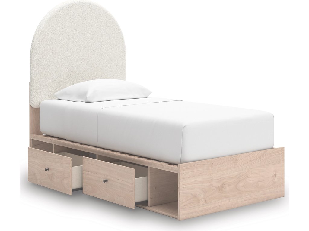 Arloster Twin Upholstered Panel Bed with Storage - image 4