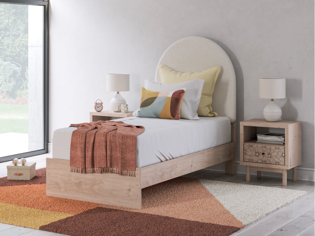 Arloster Twin Upholstered Panel Bed, Dresser and Mirror - image 14