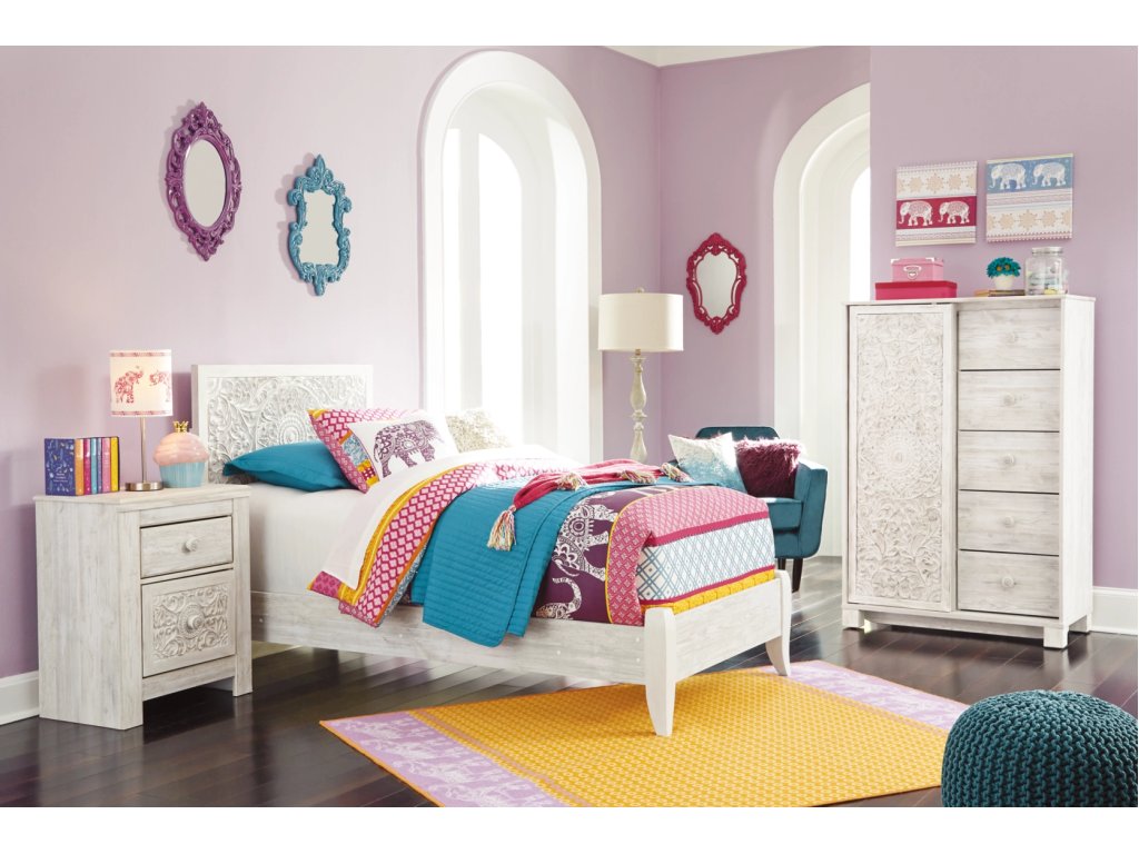 Paxberry Twin Panel Bed, Chest and Nightstand - main image