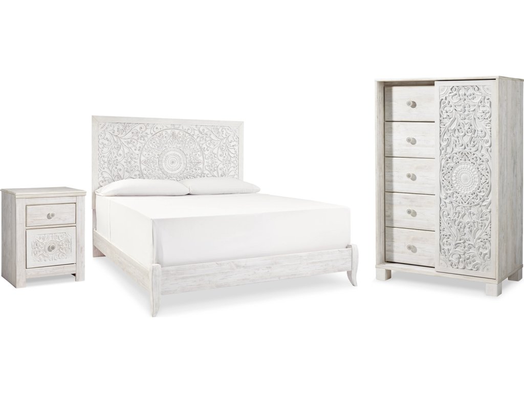 Paxberry King Panel Bed, Chest and Nightstand - main image