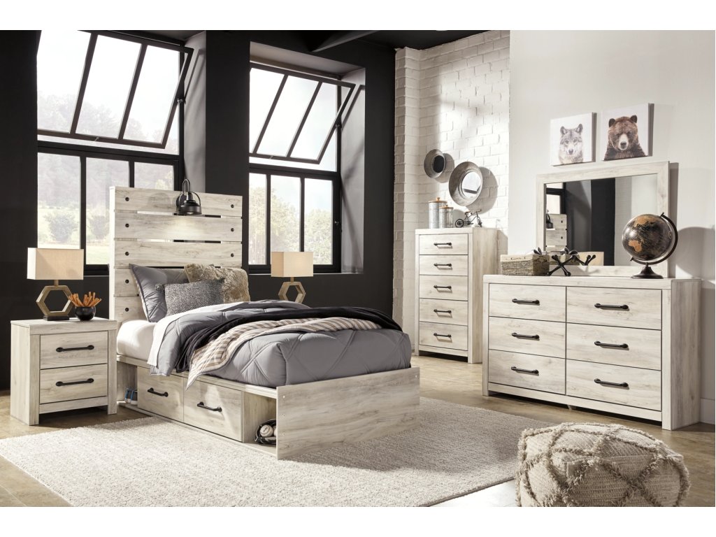 Cambeck Twin Panel Bed with 4 Storage Drawers - image 5
