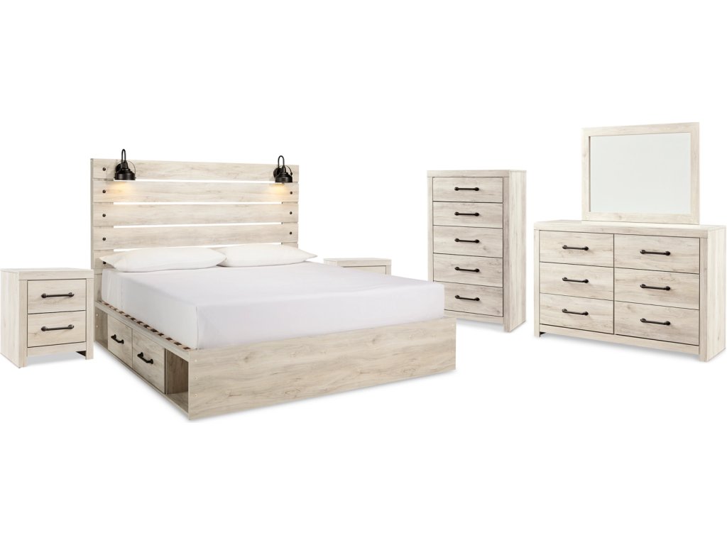 Cambeck King Panel Bed with Storage, Dresser, Mirror, Chest and 2 Nightstands - image 1