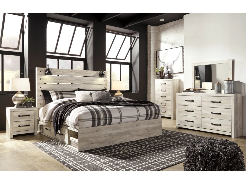 Cambeck King Panel Bed with Storage, Dresser, Mirror, Chest and 2 Nightstands - main image