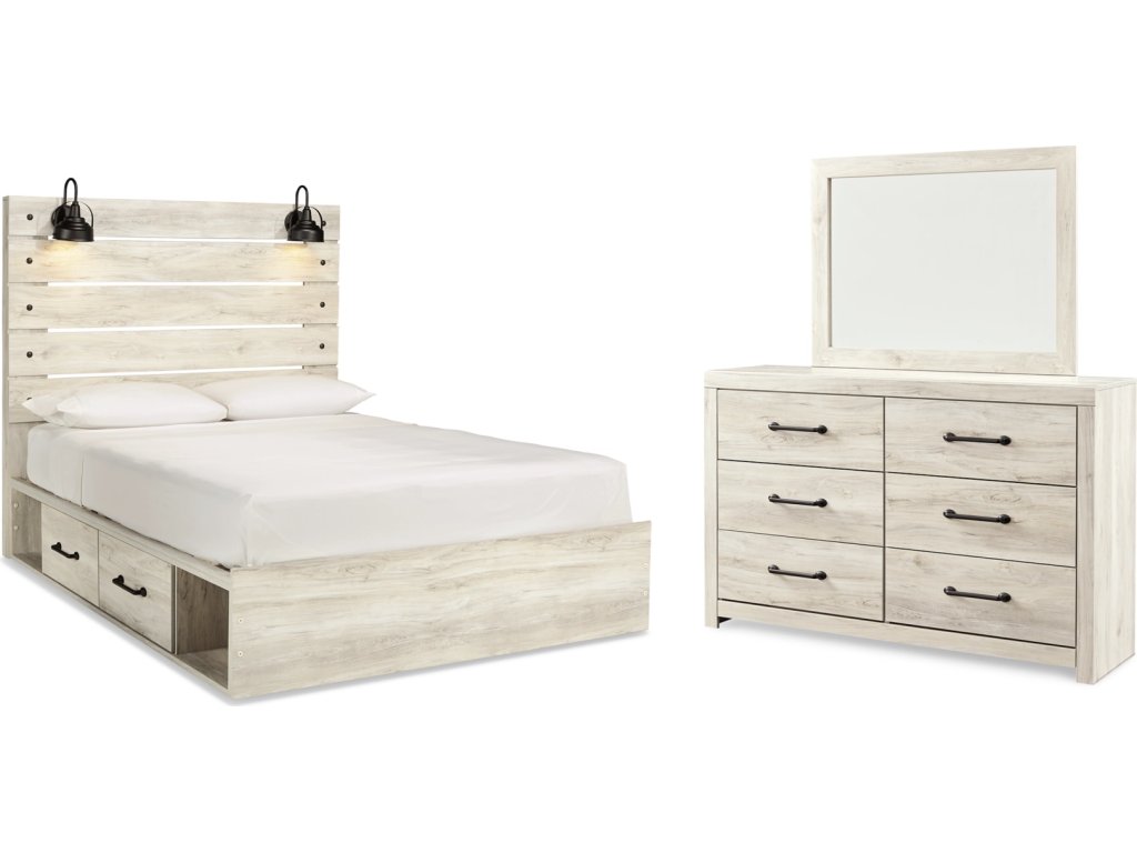 Cambeck Queen Panel Bed with Storage, Dresser and Mirror - main image