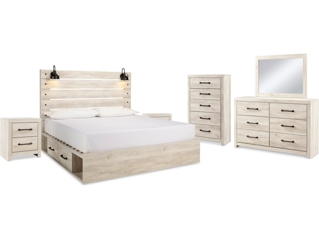 Cambeck King Panel Bed with Storage, Dresser, Mirror, Chest and 2 Nightstands - image 1