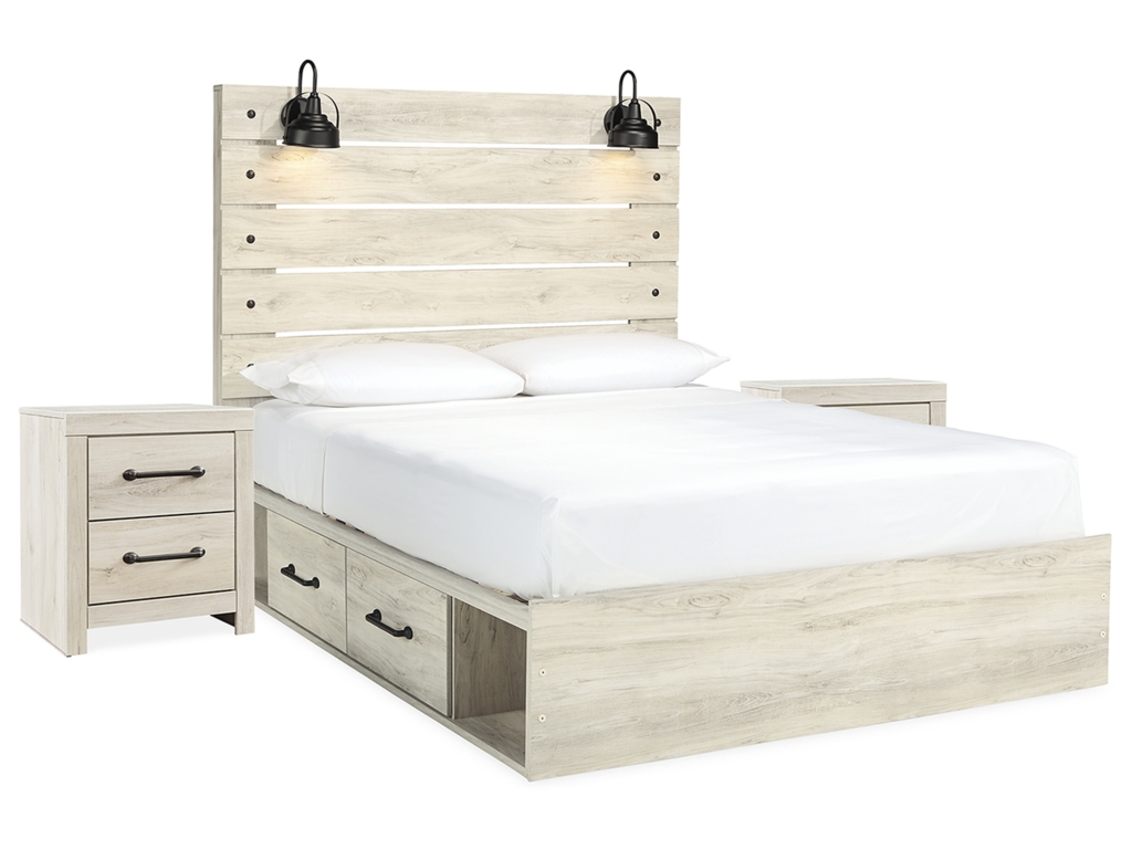 Cambeck Queen Panel Storage Bed and 2 Nightstands - main image