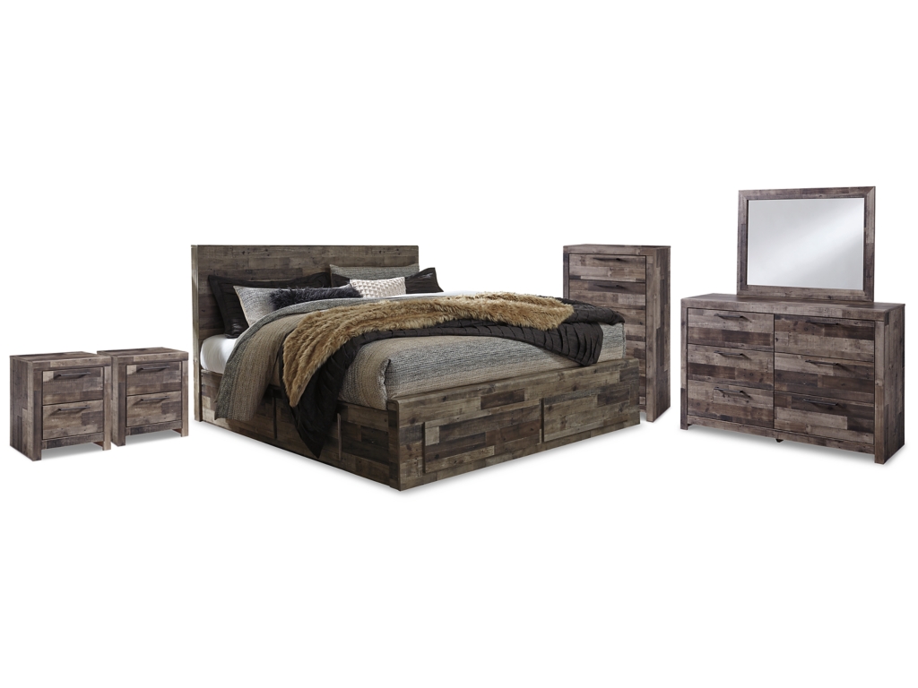 Derekson King Panel Storage Bed, Dresser, Mirror, Chest and 2 Nightstands - main image