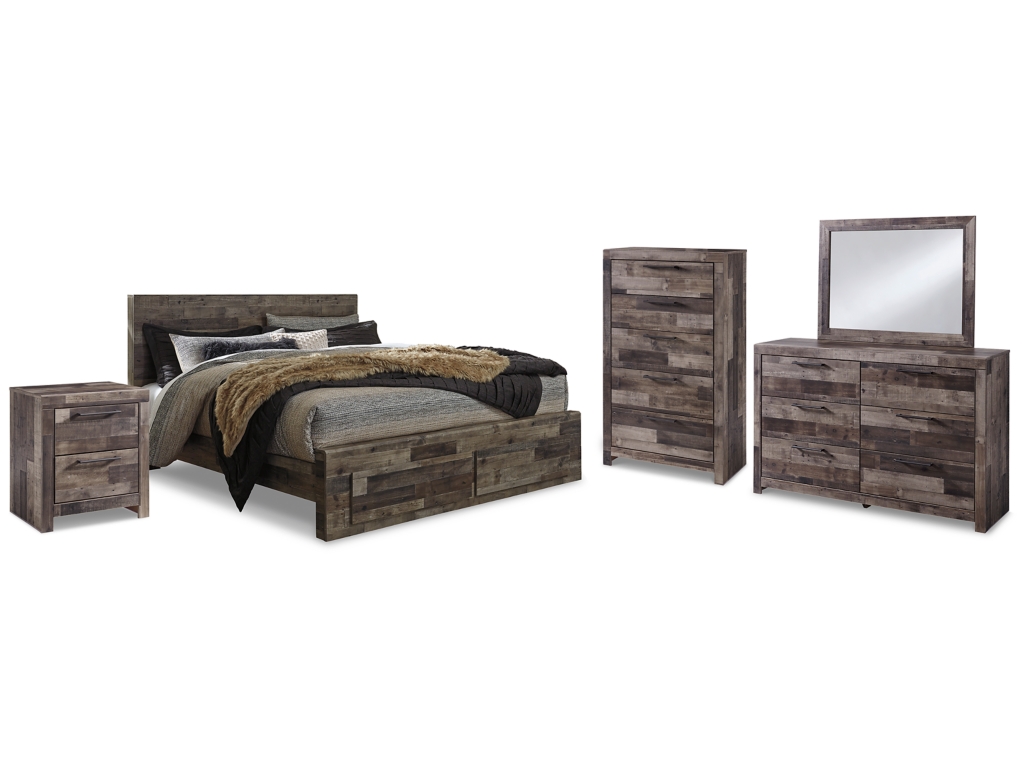 Derekson King Panel Storage Bed, Dresser, Mirror, Chest and Nightstand - main image