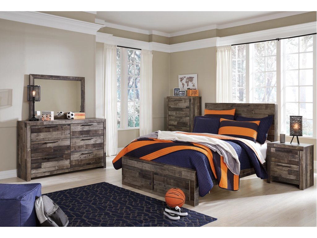 Derekson Full Panel Bed with 2 Storage Drawers - image 4