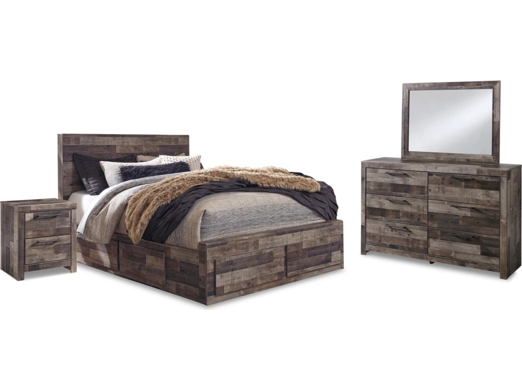 Derekson Queen Panel Storage Bed, Dresser, Mirror and 2 Nightstands - main image