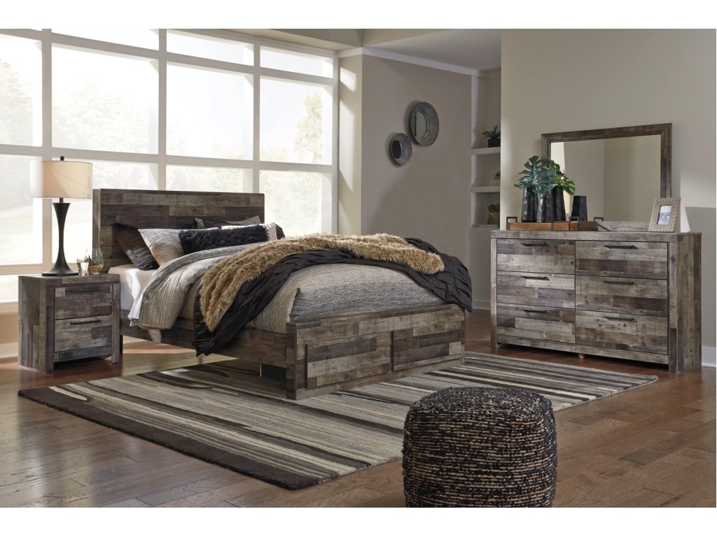 Derekson Queen Panel Storage Bed, Dresser, Mirror and 2 Nightstands - main image