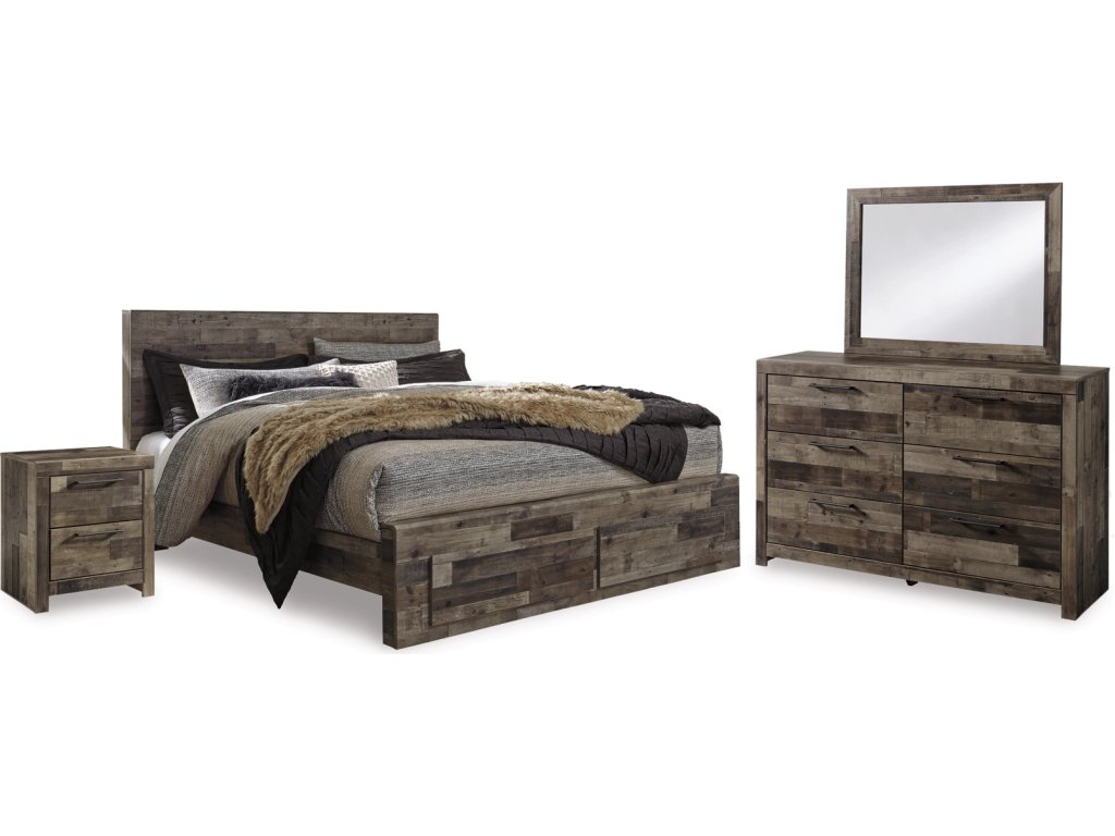 Derekson King Storage Bed, Dresser, Mirror and 2 Nightstands - main image