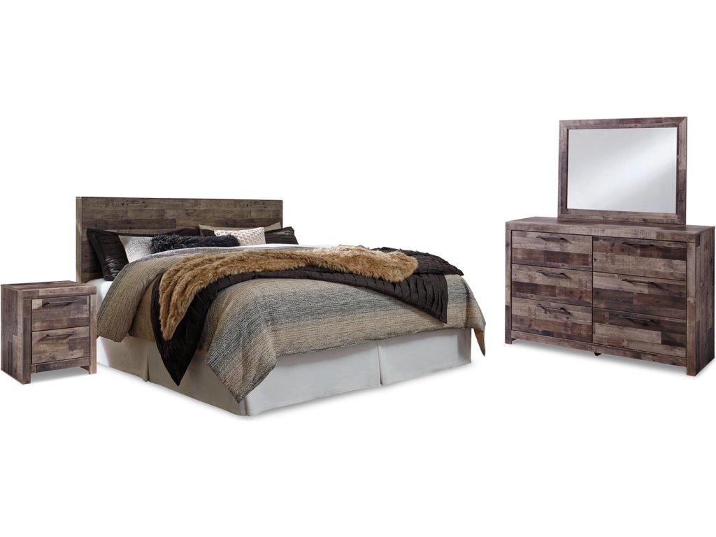 Derekson King Panel Headboard, Dresser, Mirror and Nightstand - image 1