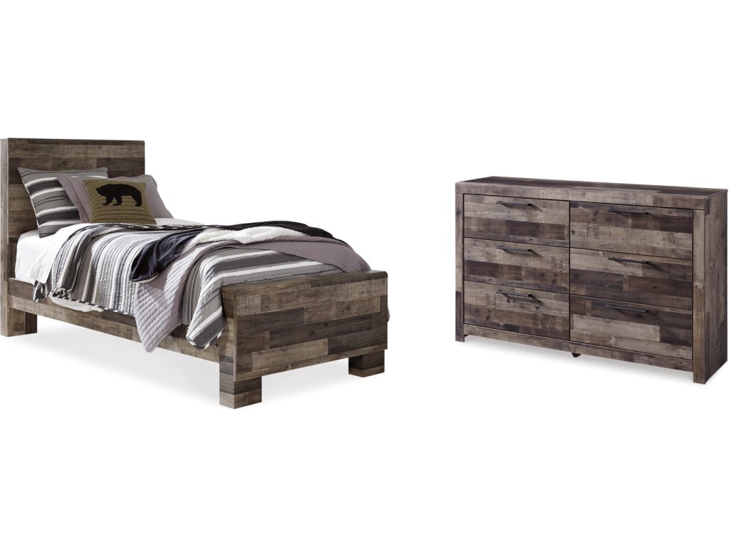 Derekson Twin Panel Bed and Dresser - main image