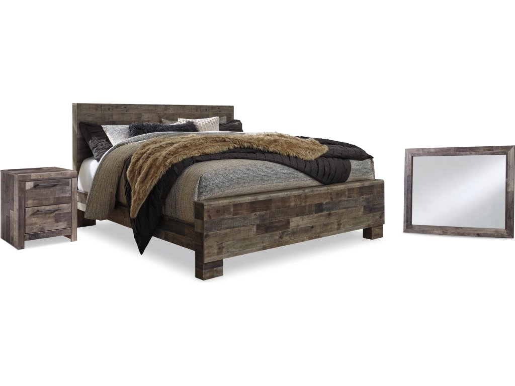 Derekson King Panel Bed, Mirror and Nightstand - main image