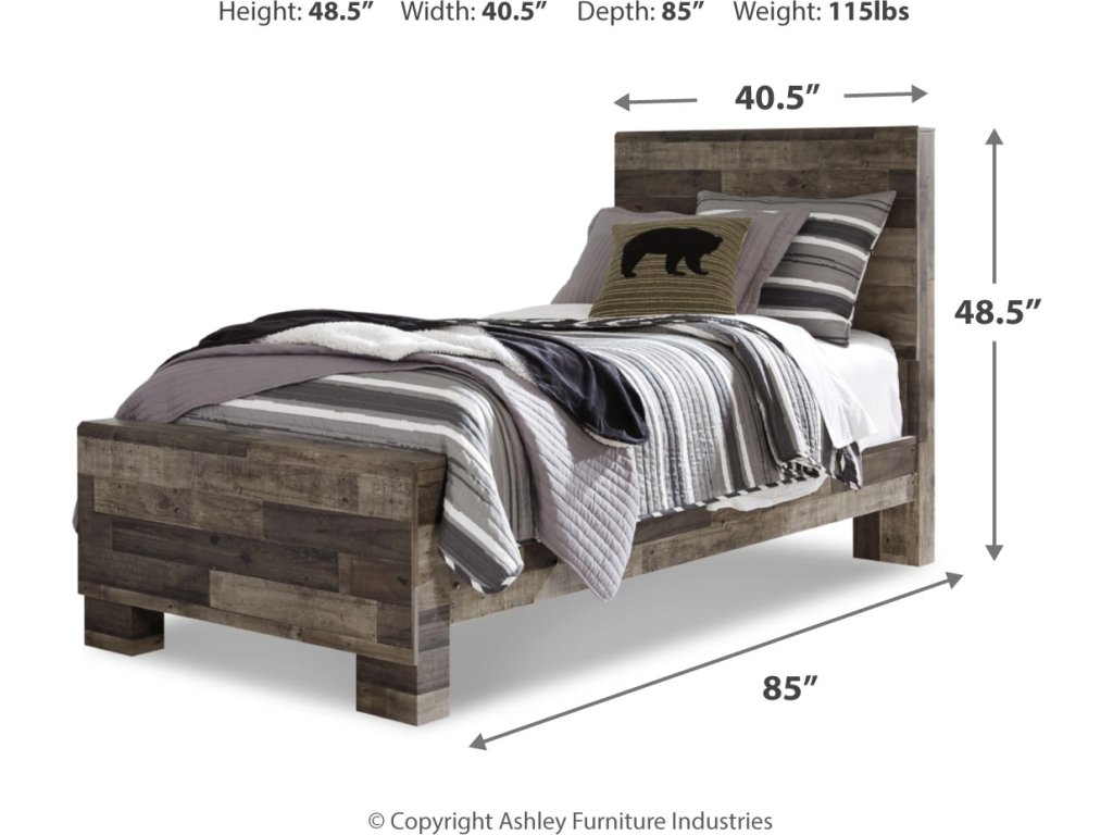 Derekson Twin Panel Bed, Dresser and Mirror - image 4