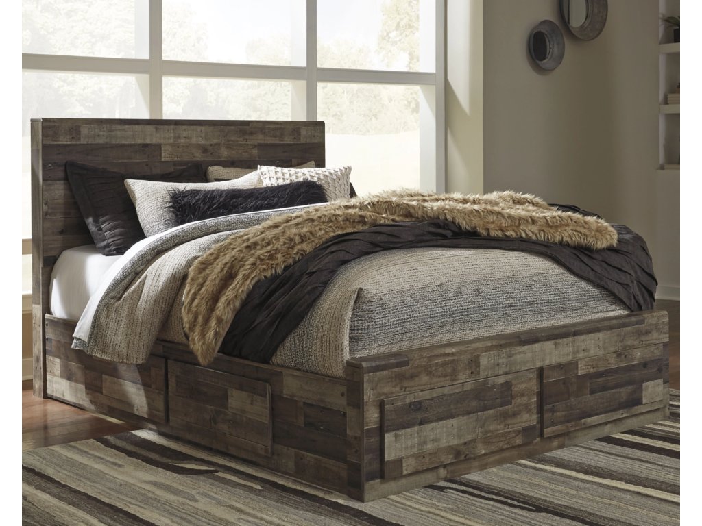 Derekson Queen Panel Bed with 4 Storage Drawers - image 1