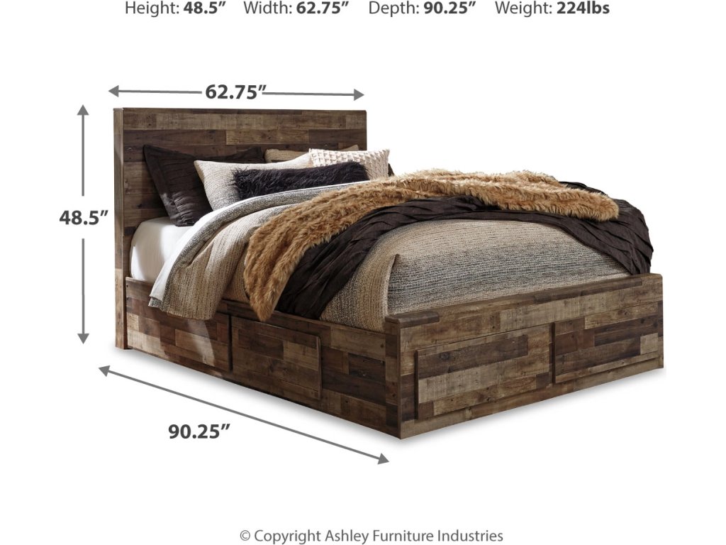 Derekson Queen Panel Bed with 4 Storage Drawers - image 3